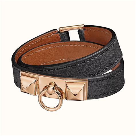 hermes bracelet cuir double tour|Hermes leather wrap around bracelet.